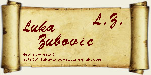 Luka Zubović vizit kartica